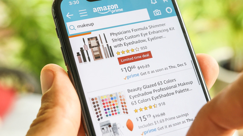 amazon search results displayed on a mobile device